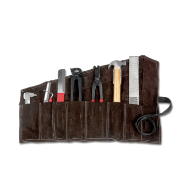 Waldhausen hoefsmidset in lederen etui Bruin