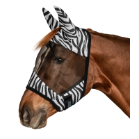Waldhausen Zebra vliegenmasker Zwart / wit Waldhausen Zebra vliegenmasker Zwart / wit