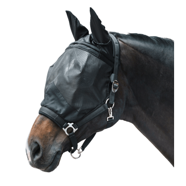Masque anti-mouche Waldhausen Premium avec licol Noir