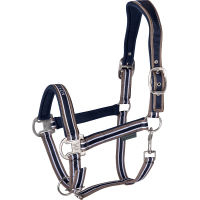 Licol Waldhausen Atheltic Bleu nocturne / taupe Blanc