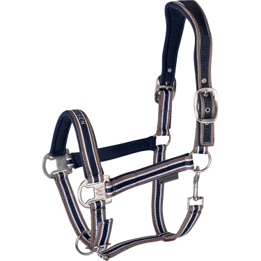 Licol Waldhausen Atheltic Bleu nocturne / taupe Blanc