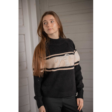 Pull Pénélope Noris Noir / camel