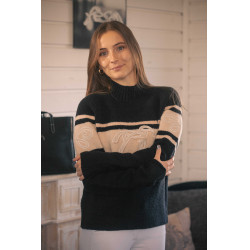 Pull Pénélope Noris Noir / camel