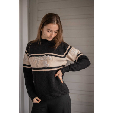 Pull Pénélope Noris Noir / camel