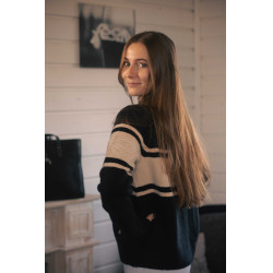 Pull Pénélope Noris Noir / camel
