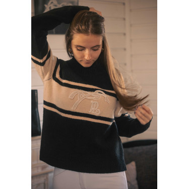 Pull Pénélope Noris Noir / camel