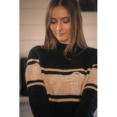 Pull Pénélope Noris Noir / camel