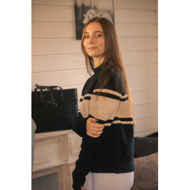 Pull Pénélope Noris Noir / camel