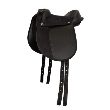 Horze Pony Zadel Zwart / grijs