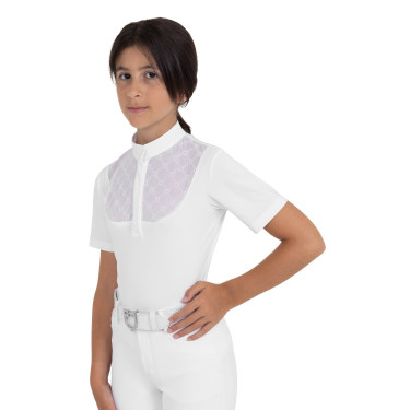 Wedstrijdpolo voor meisjes met tule Equestro kinderen