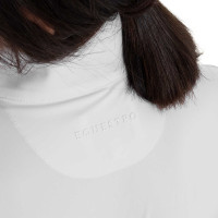 Polo de concours fille à manches courtes avec inserts en mesh Equestro Blanc