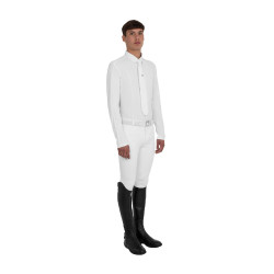 Polo de concours homme avec empiècements en mesh et en côtes Equestro