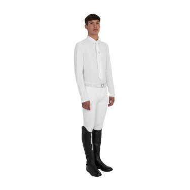 Polo de concours homme avec empiècements en mesh et en côtes Equestro