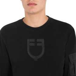 Heren fleece sweater met ronde hals met zijzak Equestro Heren fleece sweater met ronde hals met zijzak Equestro