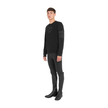 Heren fleece sweater met ronde hals met zijzak Equestro Heren fleece sweater met ronde hals met zijzak Equestro