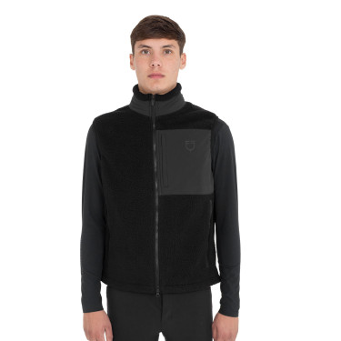 Veste sans manches homme en polaire teddy poche frontale Equestro Veste sans manches homme en polaire teddy poche frontale Equestro