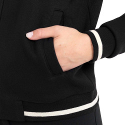 Dameshoodie met capuchon en ritssluiting Equestro dames Zwart / zwart