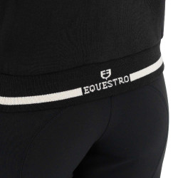 Dameshoodie met capuchon en ritssluiting Equestro dames Zwart / zwart