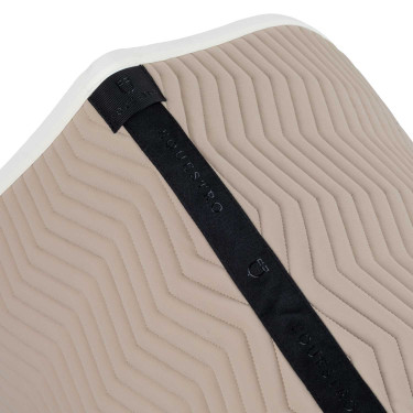 Tapis de saut matelassé à vagues Equestro Cobblestone / blanc antique