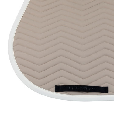 Tapis de saut matelassé à vagues Equestro Cobblestone / blanc antique