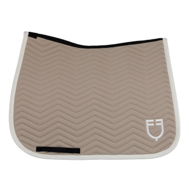 Tapis de dressage matelassé à vagues Equestro Cobblestone / blanc antique