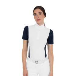 Polo de concours femme à manches courtes avec inserts en mesh Equestro Polo de concours femme à manches courtes avec inserts en mesh Equestro