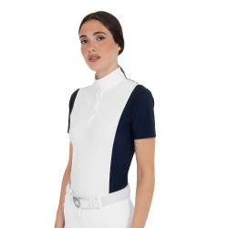 Polo de concours femme à manches courtes avec inserts en mesh Equestro Polo de concours femme à manches courtes avec inserts en mesh Equestro