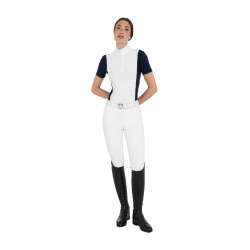 Polo de concours femme à manches courtes avec inserts en mesh Equestro Polo de concours femme à manches courtes avec inserts en mesh Equestro