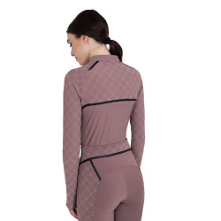 Trainingspolo dames met lange mouwen monogramprint Equestro