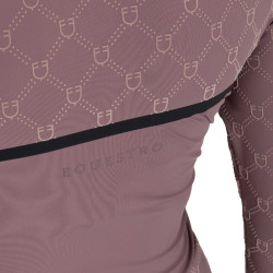 Trainingspolo dames met lange mouwen monogramprint Equestro