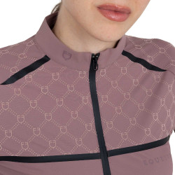 Polo d’entraînement femme manches longues imprimé monogramme Equestro Polo d’entraînement femme manches longues imprimé monogramme Equestro