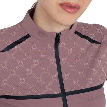 Trainingspolo dames met lange mouwen monogramprint Equestro