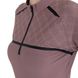 Polo d’entraînement femme manches longues imprimé monogramme Equestro Polo d’entraînement femme manches longues imprimé monogramme Equestro