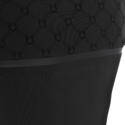 Polo d’entraînement femme manches longues imprimé monogramme Equestro Noir