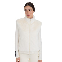 Veste sans manches femme en fausse fourrure Equestro Blanc antique Beige Veste sans manches femme en fausse fourrure Equestro Blanc antique Beige