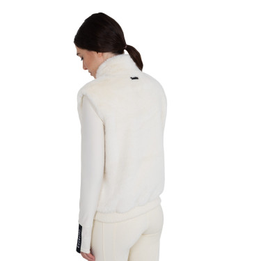 Veste sans manches femme en fausse fourrure Equestro Blanc antique Beige Veste sans manches femme en fausse fourrure Equestro Blanc antique Beige
