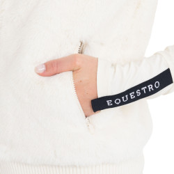 Veste sans manches femme en fausse fourrure Equestro Blanc antique Beige Veste sans manches femme en fausse fourrure Equestro Blanc antique Beige