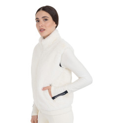 Dames bodywarmer van synthetische bont Equestro Antiek wit Beige