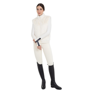 Dames bodywarmer van synthetische bont Equestro Antiek wit Beige
