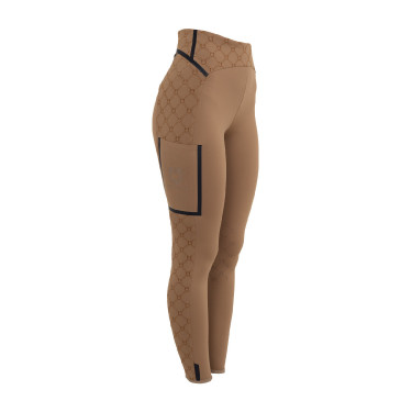 Legging femme taille haute en tissu technique monogramme Equestro Legging femme taille haute en tissu technique monogramme Equestro