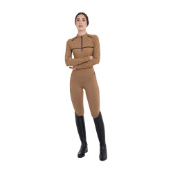 Legging femme taille haute en tissu technique monogramme Equestro Legging femme taille haute en tissu technique monogramme Equestro