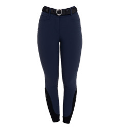 Pantalon femme taille haute avec grip au genou Equestro Marine blazer Bleu marine