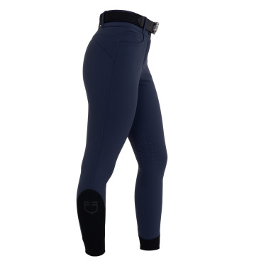 Pantalon femme taille haute avec grip au genou Equestro Marine blazer Bleu marine