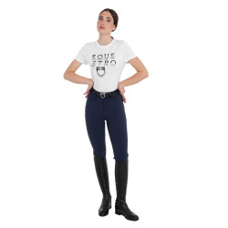 Pantalon femme taille haute avec grip au genou Equestro Marine blazer Bleu marine