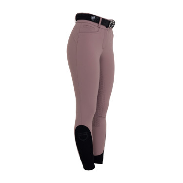 Pantalon femme full grip taille haute en tissu technique bi-stretch Equestro Antler Beige Pantalon femme full grip taille haute en tissu technique bi-stretch Equestro Antler Beige