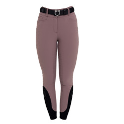 Pantalon femme full grip taille haute en tissu technique bi-stretch Equestro Antler Beige Pantalon femme full grip taille haute en tissu technique bi-stretch Equestro Antler Beige