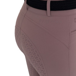 Pantalon femme full grip taille haute en tissu technique bi-stretch Equestro Antler Beige Pantalon femme full grip taille haute en tissu technique bi-stretch Equestro Antler Beige