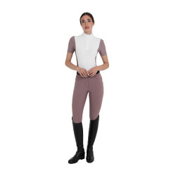 Pantalon femme full grip taille haute en tissu technique bi-stretch Equestro Antler Beige Pantalon femme full grip taille haute en tissu technique bi-stretch Equestro Antler Beige