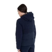 Dames donsjack met teddy-inzetstukken Equestro Marineblazer Marineblauw