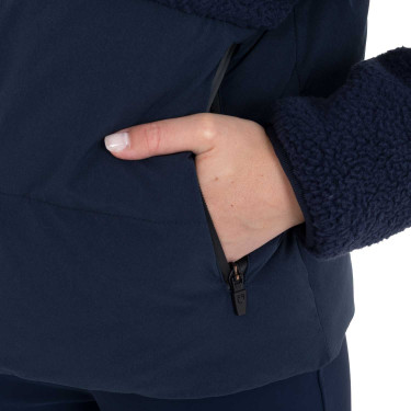 Dames donsjack met teddy-inzetstukken Equestro Marineblazer Marineblauw Dames donsjack met teddy-inzetstukken Equestro Marineblazer Marineblauw